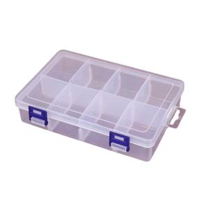 Clear 8-Compartment Plastic <b>Storage</b> <b>Box</b> With Double Buckles For Jewelry Organizers Desktop Accessories Parts <b>Tools</b> - Product Image 3