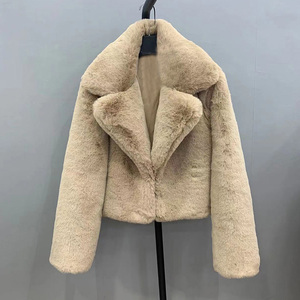 Nouveau Design court épais et doux femmes rose <span class=keywords><strong>fausse</strong></span> <span class=keywords><strong>fourrure</strong></span> d'hiver manteau veste en <span class=keywords><strong>fourrure</strong></span> - Product Image 3