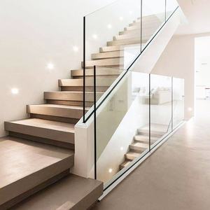 강화유리 계단 난간 현대식 투명 난간 기둥 없는 안전 난간 - Product Image 3