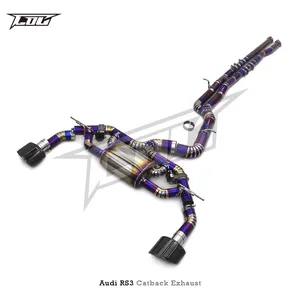 アウディRS32.5Tハッチバック車2016-2023バルブ排気パイプ用のカスタムチタンチューニングキャットバック排気
