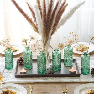 Mid-Century Retro Style <strong>Small</strong> Glass Vase Set Modern High-End Vintage Ins Transparent Luxury Ornament for Flower Arrangement - Product Image 1