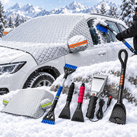 Série d'outils essentiels pour l'hiver en voiture : dégivreur chauffant pour pare-brise OEM, grattoir à glace automatique, brosse à neige 4 en 1