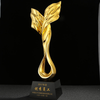 Vente en gros 27cm de hauteur or argent bronze résine aile d'ange plaque de cristal trophée de cristal prix