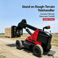Chariot télescopique tout-terrain pour piétons, chariot élévateur télescopique électrique compact de 600 kg, propulsion électrique pour la manutention des matériaux
