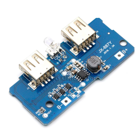 18650 Dual Micro USB 3.7V to 5V 2A Boost Mobile Power Bank Diy 18650 Lithium Battery Charger Pcb Board Step Up Module With Led