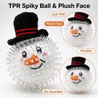 Jouet pour chien Snowman Spiky en TPR avec visage en peluche, jouet interactif à mordre doux pour chiens de petite et moyenne taille