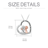 Collier pendentif coeur ami soeurs demoiselle d'honneur plaqué deux tons en argent sterling 925 pour amis soeurs