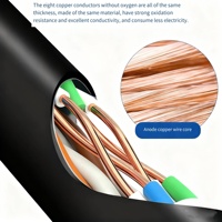 Câble DENIXI de catégorie Super Six, de haute qualité, CAT6/CAT6A, extérieur, 10G, double blindage, 8 conducteurs, CCA solide, 23/24AWG, POE, surveillance