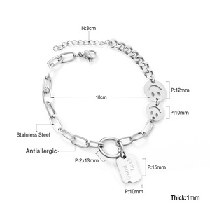 Ason Fashion Stainless Steel 18k Gold Plated Jewelry Double Chain <b>Bracelet</b> for Women - Product Image 4