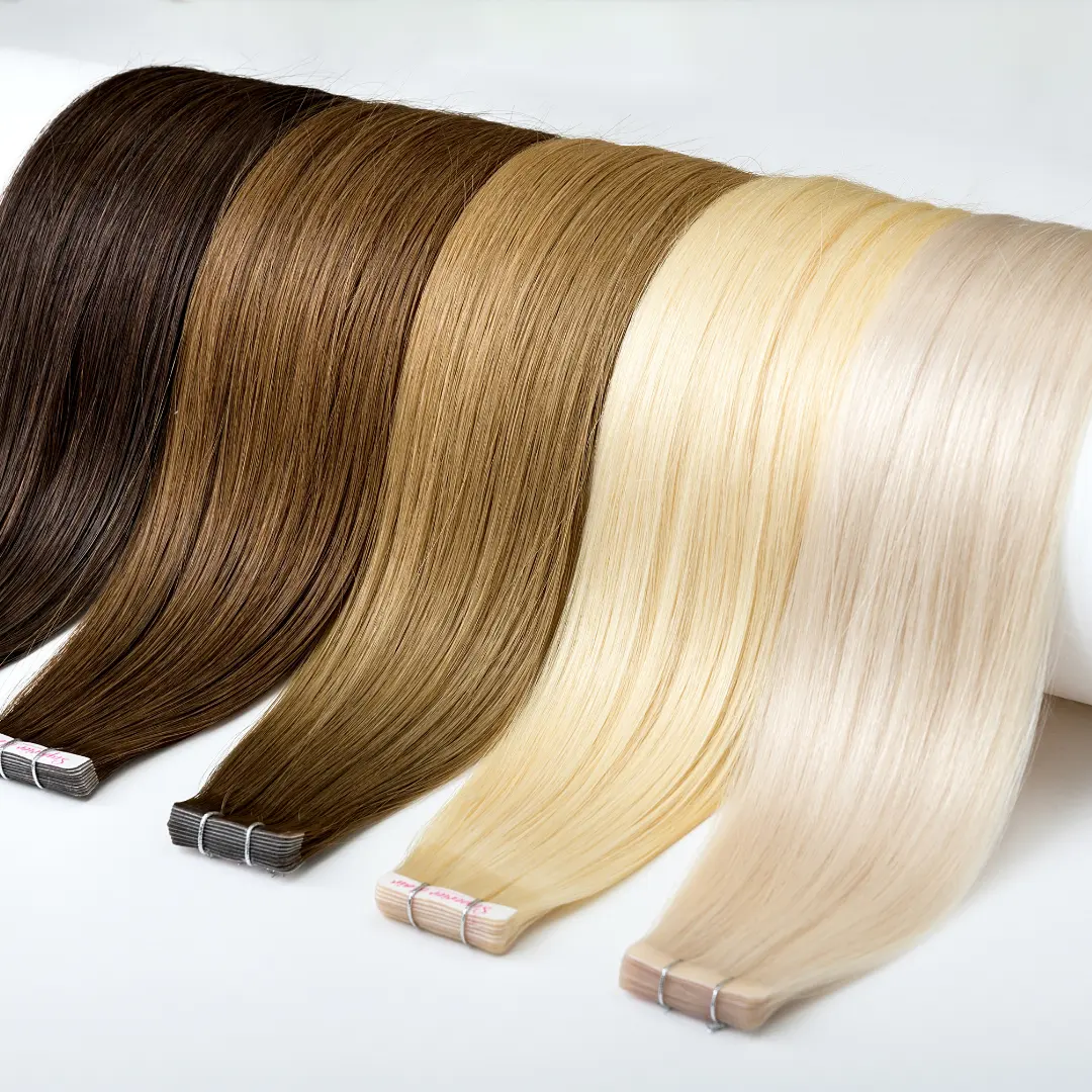 Extensiones de cabello de cinta invisible rusa de color degradado resaltado de 30 pulgadas de largo 100% virgen superior para una elegancia distinguida