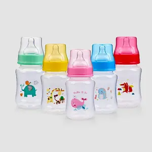 Biberones de alimentación sin Bpa con cuello ancho para niños, botellas de leche con dibujos animados, producto nuevo, venta al por mayor