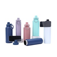 Gourde isotherme de sport personnalisée 32oz en acier inoxydable avec support magnétique MagSafe pour téléphone, idéale pour la gym et les voyages