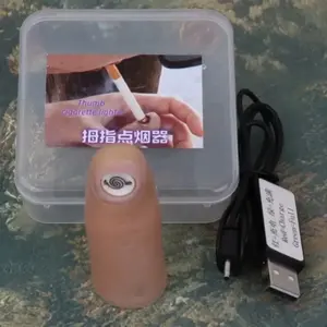 Plastik şarj edilebilir sihirli parmak çakmak-görünmez rüzgar geçirmez sigara ateşleyici büyücüler için parmak kol parti hileler sahne - Product Image 2