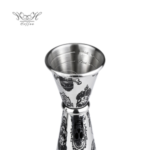 Jigger de acero inoxidable grabado de doble cara de 1/2oz, 30/60ml, logotipo personalizado, herramientas de medida de barra <span class=keywords><strong>pirata</strong></span>, Jigger de cóctel de estilo japonés - Product Image 6