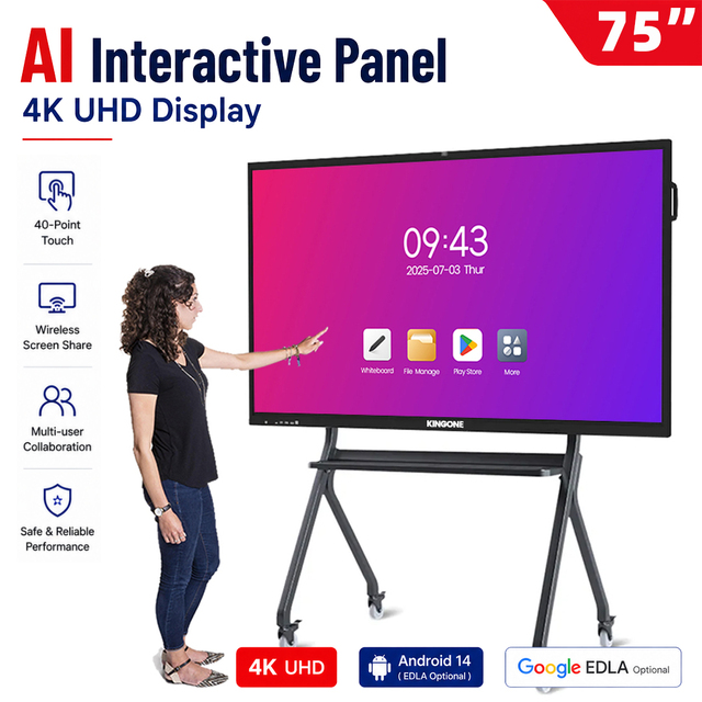 Android 4K Tunisia Electronic Teaching Smart Board AI Smart Whiteboard Conference Room Interactive Flat Panel for Business