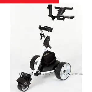 Quality Electric Golf Trolleys With Free Wheel and T handle including the battery power indicator ,power golf trolleys