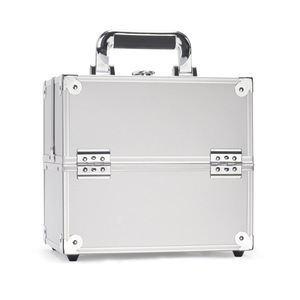 Maletín de Maquillaje Profesional de Aleación de Aluminio, Caja de Herramientas de Belleza <span class=keywords><strong>Negra</strong></span> Portátil, Joyero de Gran Capacidad - Product Image 6