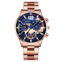 Relojes de moda para hombre, reloj de pulsera analógico de cuarzo con correa de acero inoxidable y calendario