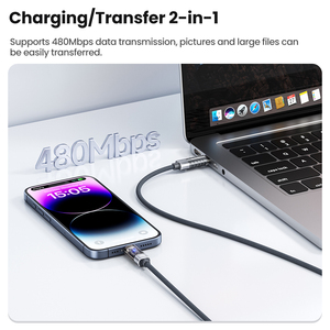 Toocki 100W Schnellladekabel USB-C auf C Intelligentes Abschalten Transparentes Technik-Design 480Mbps Datenübertragung für Laptop - Product Image 5