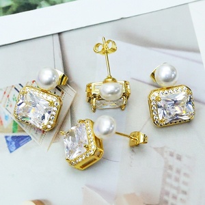 Pendientes de Cristal de Zirconia Triangulares en Oferta, Pendientes de Zirconia Transparente para Mujer, Joyería Minimalista Clásica para Fiestas - Product Image 5