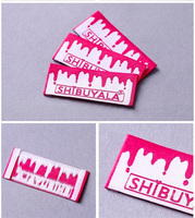 Étiquettes tissées en damassé de nylon haute densité Nonpareil, étiquettes de vêtements à couture latérale, badges d'emblèmes de col personnalisés pour le streetwear Y2K