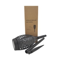 Lampe torche solaire rechargeable à LED pour jardin, étanche IP44, en plastique, design flamme, éclairage paysager extérieur, 6-8 heures, faisceau 360°