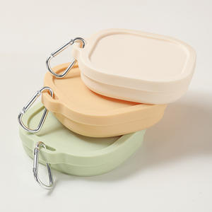 Silicone Collapsible <b>Bowl</b> Oval <b>With</b> <b>Lid</b> Portable Travel Food Grade For Outdoor Camping Utensil Set Children Students Adults - Product Image 1