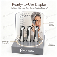 Support de présentation de comptoir pour appareil de beauté en acrylique avec base LED, support pour appareil facial pour vitrine de magasin de détail