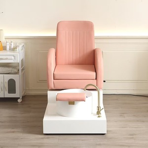 Fauteuil de pédicure électrique de luxe moderne rose avec bain de pieds intégré, idéal pour salons de manucure et spas (vente en gros) - Product Image 2