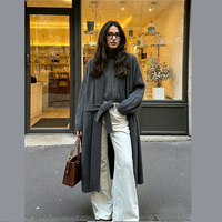 Cardigan en cachemire pur pour femme, manteau en tricot de cachemire, robe avec ceinture