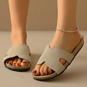 Sandali e <span class=keywords><strong>pantofole</strong></span> QLFashion 2025 nuovo abbigliamento esterno estivo moda High-end francese fondo morbido piatto non stanco sandalo - Product Image 3