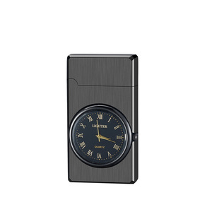 Lighter With Quartz Watch <b>Clock</b> Portable Butane Windproof Business Gifts Multiple Colors Available - Product Image 3