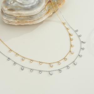 Collier en perles de zircon délicat de luxe haut de gamme YF8472, plaqué or 18 carats, acier inoxydable imperméable, collier ras du <span class=keywords><strong>cou</strong></span>, cadeau pour femmes - Product Image 1