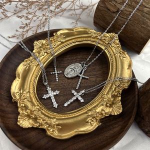 Dylam Trendy Layering Christianity Catholic Virgin Mary Pendant Dainty <b>Chain</b> 925 Sterling Silver Beaded <b>Cross</b> Custom Necklaces - Product Image 2