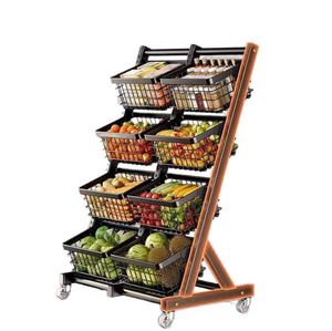 Hiện đại nhiều lớp lưới hiển thị đứng siêu thị giá cho đồ ăn nhẹ thực phẩm cửa hàng tiện lợi nhà bếp dốc Giỏ Di chuyển xe đẩy - Product Image 4