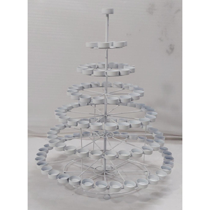 Bougeoirs en métal de qualité véritable avec XmasTree Shaped White Color Handmade Designed Candles Holders For Christmas Decor - Product Image 1