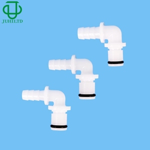 Raccord rapide en plastique en forme de L, 3/8" à barbillon, 1/4" à insert, connecteur à valve/sans valve pour tuyau de gaz, eau, air - Product Image 1