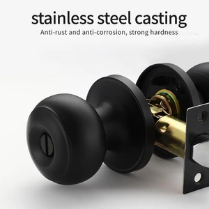 ลูกบิดประตูห้องน้ำเหล็กปลอดภัยพร้อมกุญแจโลหะ ทนทานต่อการกัดกร่อน ดีไซน์เพื่อความเป็นส่วนตัว สำหรับห้องนอนและโรงแรม ประกอบง่าย - Product Image 2