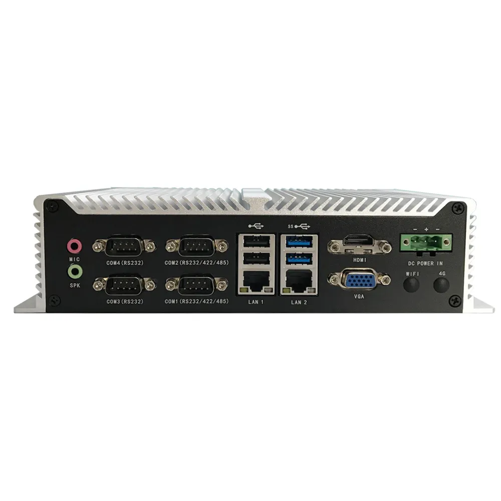 Komputer industri tertanam J1900 Quad Core Fanless Server Pc Mini dengan 2 LAN 2 COM