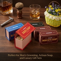 Boîte cadeau de luxe à fermeture magnétique personnalisée pour ensemble de soins masculins, emballage en carton rigide avec logo en feuille d'or, petit cadeau