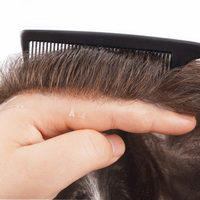 Toupet Homme Newtimes Hair en Cheveux Humains, Remplacement Ultra Légère Densité Peau Très Fine, Boucles en V