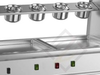Machine automatique de petit pain de crème glacée frite par casserole plate des ventes directes avec le bouton automatique de dégivrage