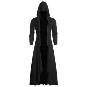 Men's Retro Steam Punk Gothic Windbreaker Coat Cape Fashion Street Cloak Jacket Parkour Clothes Fashion Plain Cardigan Coat