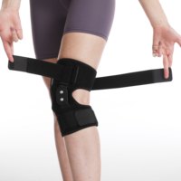 Genouillère en néoprène avec coussinet en gel, compression, stabilisateurs latéraux épais antidérapants pour une protection professionnelle lors des activités sportives