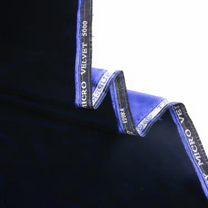 Velours extensible coréen micro-tissé teint 100 % polyester, double face, couleurs fantaisie bleues, 5000 fils, tissu velours pour chemises à Dubaï - Product Image 2