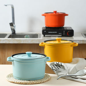 Articles de cuisine en gros, <span class=keywords><strong>Mini</strong></span> casseroles rondes isolées en émail, récipients chauds pour aliments, Pot à soupe, Casserole en porcelaine - Product Image 3