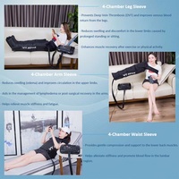 Masseur de compression des jambes à pression d'air séquentielle, fonctionnement facile, pompe à circulation à 4 chambres pour les cliniques de physiothérapie