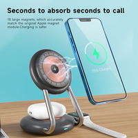 Ventes Flash : Support de Charge Magnétique Sans Fil 3-en-1 15W à Charge Rapide QC2.0 avec Port Type-C Flexible et Réglable pour Montre Connectée et Écouteurs