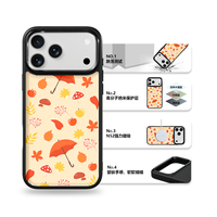 Coque de téléphone AG Feeling Black Edge avec motif automne doré pour iPhone 17, 17 Pro Max, 16 Pro, 15 – Coque magnétique
