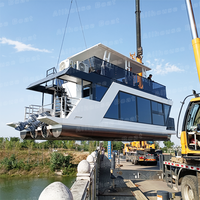 Nouvelle conception de maison flottante pour restaurant, homologuée CE, utilisée en mer, maison de restauration amovible, hôtel aquatique, bateau de loisirs